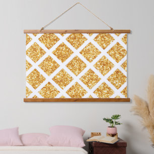Tapisserie Suspendue Honeypeb Gold Parties scintillant Boho Collection
