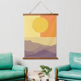 Tapisserie Suspendue Horizons d'or : un coucher de soleil minimaliste