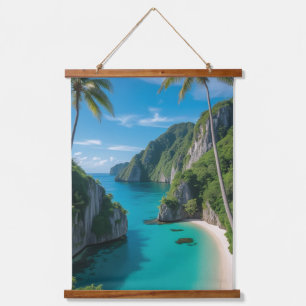 Tapisserie Suspendue "Ile rêve sur votre mur - Turquoise Cove