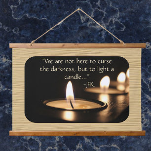 Tapisserie Suspendue Illuminations Inspirantes Citation JFK de bougie