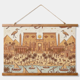 Tapisserie Suspendue Illustration de la ville antique égyptienne Boho-T