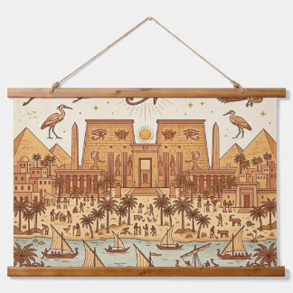 Tapisserie Suspendue Illustration de la ville antique égyptienne Boho-T