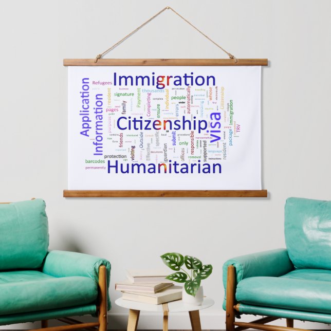 Tapisserie Suspendue Immigration et Citoyenneté Texte connexe (Salon)
