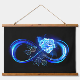 Tapisserie Suspendue Infini lumineux avec rose bleue
