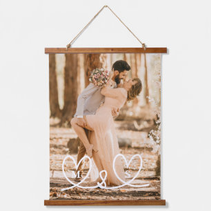 Tapisserie Suspendue Initiales Personnalisées Modernes Couples Aimer Ph