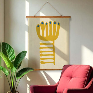 Tapisserie Suspendue Inspiré de Matisse Jaune et Bleu