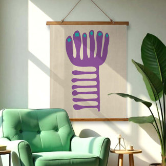 Tapisserie Suspendue Inspiré de Matisse Violet et Bleu