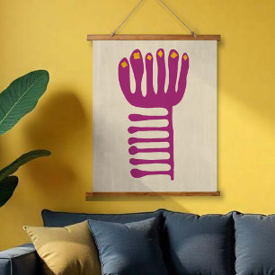 Tapisserie Suspendue Inspiré de Matisse Violet et Jaune