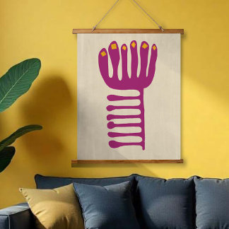 Tapisserie Suspendue Inspiré de Matisse Violet et Jaune