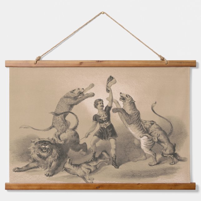 Tapisserie Suspendue Interprète De Cirque Debout Parmi Les Animaux Vici (Devant)
