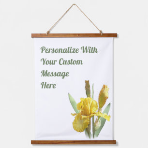 Tapisserie Suspendue Iris barbu jaune Art floral personnalisé
