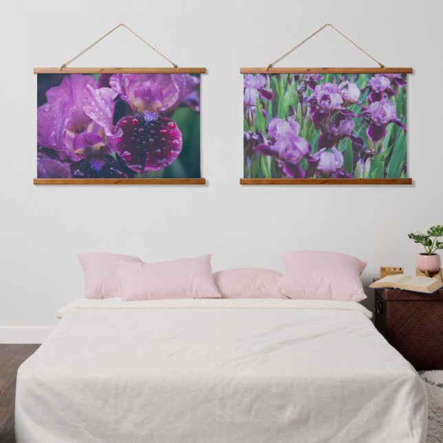 Tapisserie Suspendue Iris pourpre après pluie (Chambre à coucher)