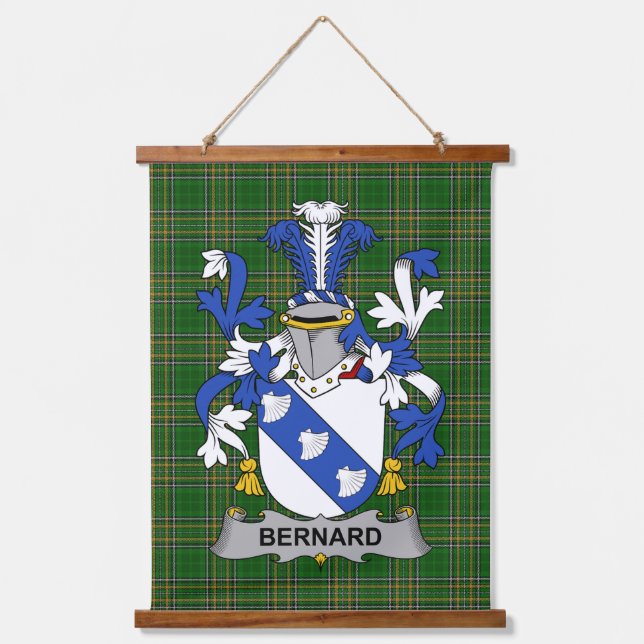 Tapisserie Suspendue Irish Bernard Coat of Arms Family Crest (Recto)