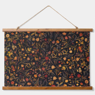 Tapisserie Suspendue Jardin floral exotique de minuit