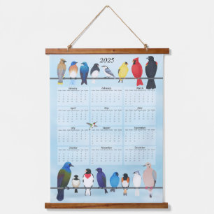 Tapisserie Suspendue jardin oiseaux 2025 calendrier mural