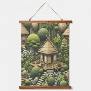 Tapisserie Suspendue Jardins et bâtiments écologiques en Harmonie