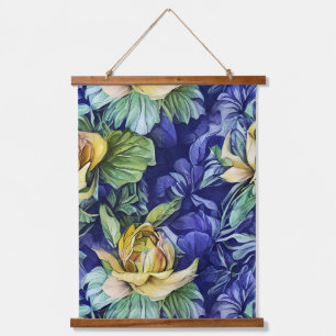 Tapisserie Suspendue Jaune et bleu floral