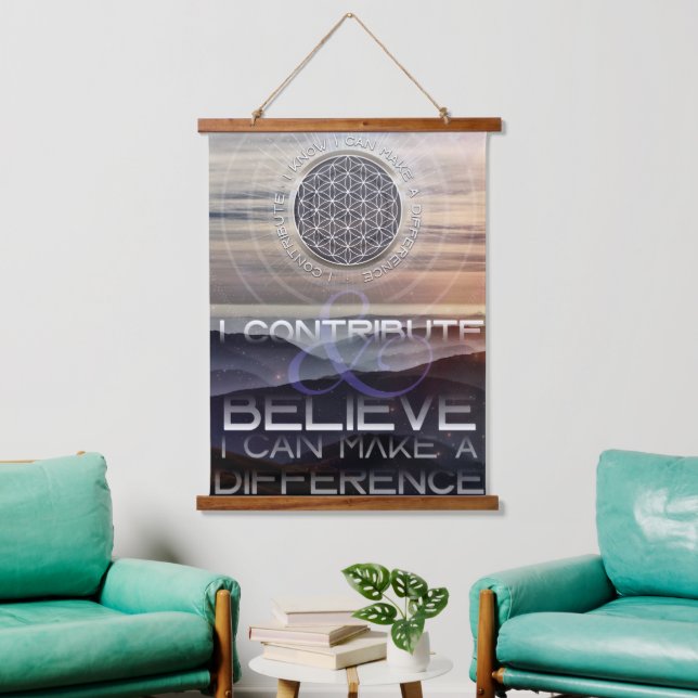 Tapisserie Suspendue Je fais une différence - Mots d'Affirmation (Salon)