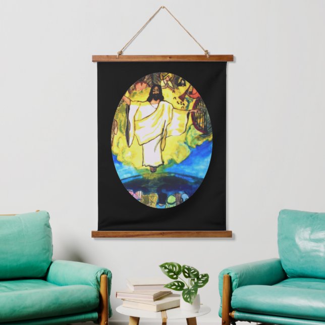 TAPISSERIE SUSPENDUE JÉSUS CHRIST RETOURNE, LE RAPIDE. (Salon)