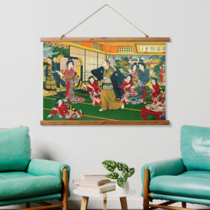 Tapisserie Suspendue Jeu de l'aveugle 47 Ronin Artiste Inconnu 1925