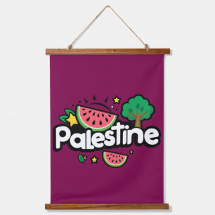 Tapisserie Suspendue Joli mot Palestine entouré d'arbre de pastèques
