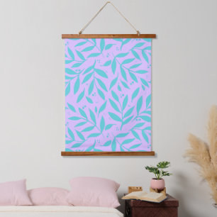 Tapisserie Suspendue Jolies branches - turquoise et violette