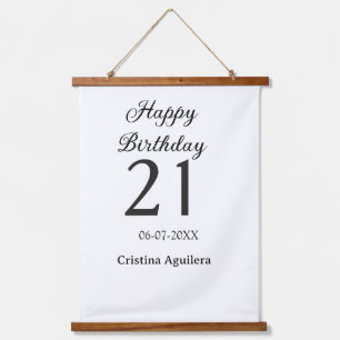 Tapisserie Suspendue Joyeux 21e anniversaire lettre gras nom simple min