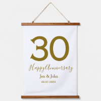 Joyeux 30e anniversaire nom date golden bold lette