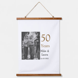 Tapisserie Suspendue Joyeux 50e anniversaire ajouter nom du couple date
