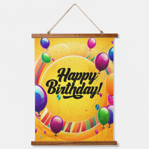 Tapisserie Suspendue Joyeux Anniversaire Vibrant