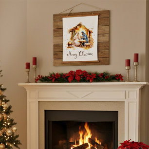 Tapisserie Suspendue Joyeux Noël Nativité