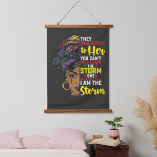Tapisserie Suspendue Juneteenth Je Suis La Tempête Mélanine Fille Noire