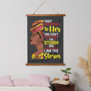 Tapisserie Suspendue Juneteenth Je Suis La Tempête Mélanine Fille Noire