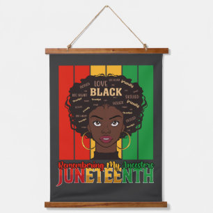 Tapisserie Suspendue Juneteenth Se souvenir de mes ancêtres Fille Mélan