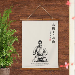 Tapisserie Suspendue Karate 5e Précepte - Mentalité avant la Technique