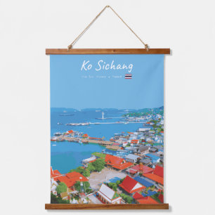 Tapisserie Suspendue Ko Sichang, Thaïlande - Vue animée du port
