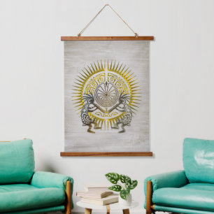 Tapisserie Suspendue Kokopelli Duo - Homme Dans Le Maze - Soleil 1