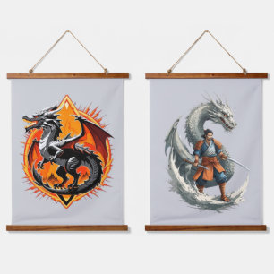 Tapisserie Suspendue La colère du dragon : le samouraï s'éveille / Art 