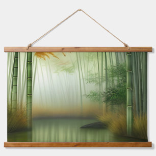 Tapisserie Suspendue La forêt de Bamboo Peinture chinoise traditionne