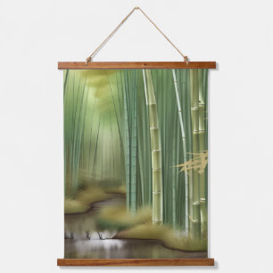 Tapisserie Suspendue La forêt de Bamboo Peinture chinoise traditionne