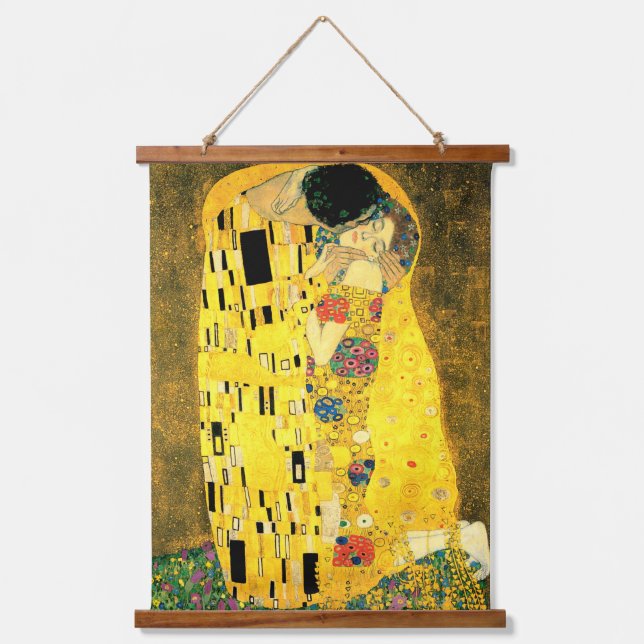 Tapisserie Suspendue L'affiche Kiss by Gustav Klimt Fine Art Imprimer (Recto)
