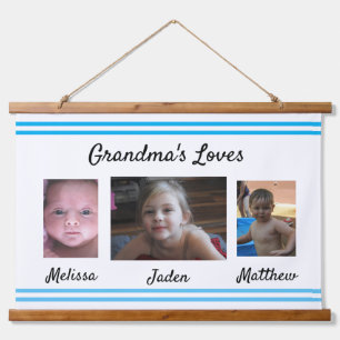Tapisserie Suspendue L'amour de grand-mère Grandchildren Photos Wall