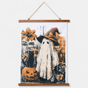 Tapisserie Suspendue L'art de la citrouille effrayante d'Halloween