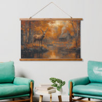 L'art du mur des cerfs d'automne