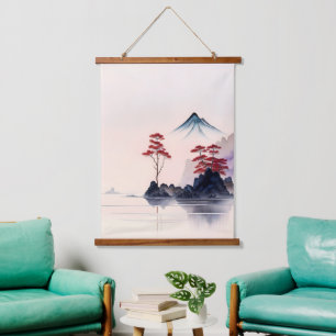 Tapisserie Suspendue L'art paysager japonais vintage