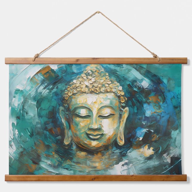 Tapisserie Suspendue L'Art Spirituel Tranquille Bouddha Aura (Devant)
