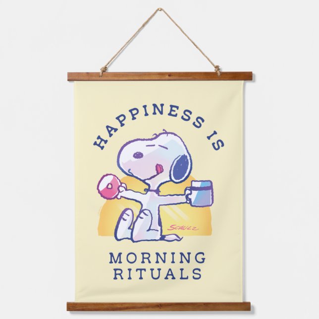 Tapisserie Suspendue Le bonheur, c'est les rituels du matin (Recto)