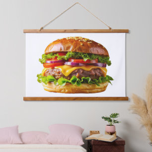 Tapisserie Suspendue le cheeseburger appétissant de SlipperyJoe crousti
