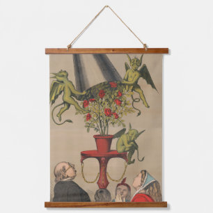 Tapisserie Suspendue Les Démons Verts Retirant La Couverture Du Bouquet