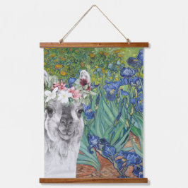 Tapisserie Suspendue Les iris et la lama fantaisie de Van Gogh